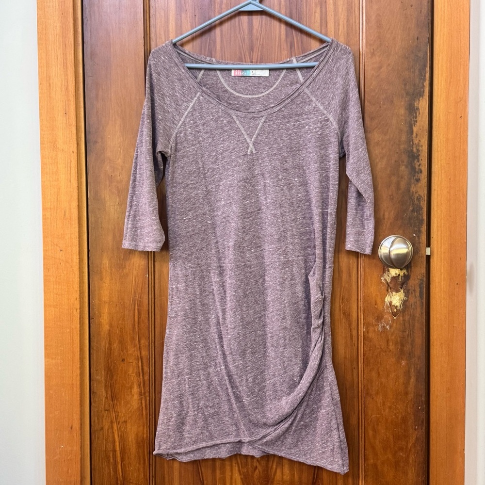 Vintage Free People Beach Heather Mauve coverup, ruched side, scoop neck S